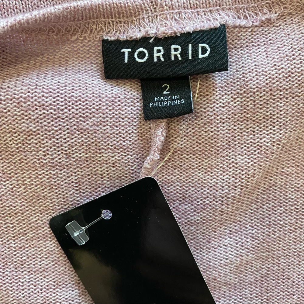 Torrid SZ 2-18/20 Mauve Purple Open-Front Dolman Sleeve Cardigan - Picture 3 of 14